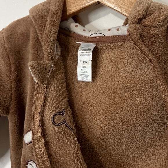 Disney Baby Winnie The Pooh Brown Fleece Onesie Size 6-9 Months - Picture 5 of 6